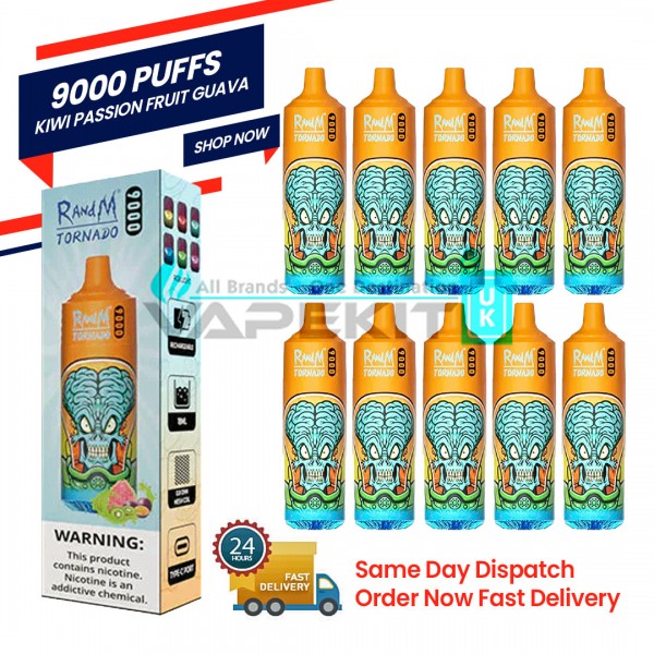 Kiwi Passion Fruit Guava RANDM TORNADO VAPE 9000 PUFFS