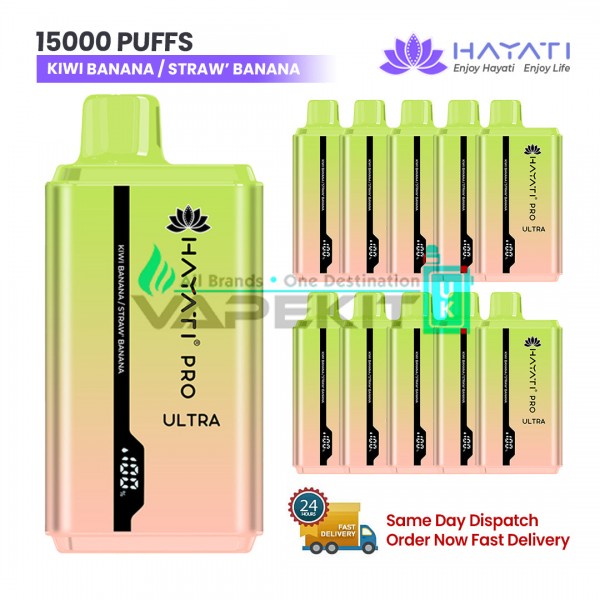 Kiwi Banana /Straw Banana Hayati Pro Ultra 15000 Puffs Prefilled Vape