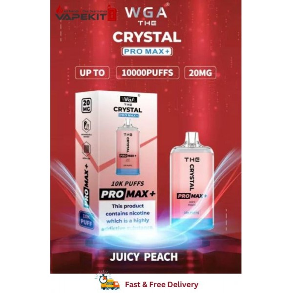 Juicy Peach Crystal Pro Max 10k Prefilled Vape 10 Pack