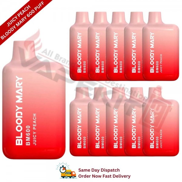 Juicy Peach Bloody Mary 600 Puff Box of 10