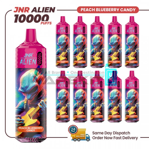 JNR Alien Peach Blueberry Candy 10000 Puffs Prefilled Vape