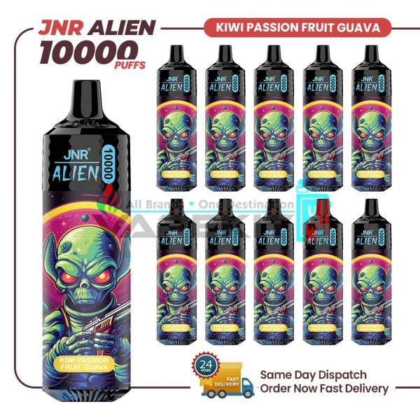 JNR Alien Kiwi Passion Fruit Guava 10000 Puffs Prefilled Vape