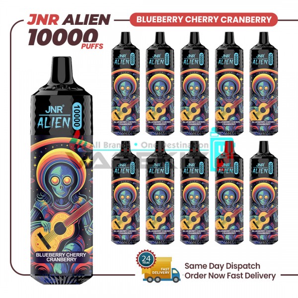 JNR Alien Blueberry Cherry Cranberry 10k Puffs Prefilled Vape