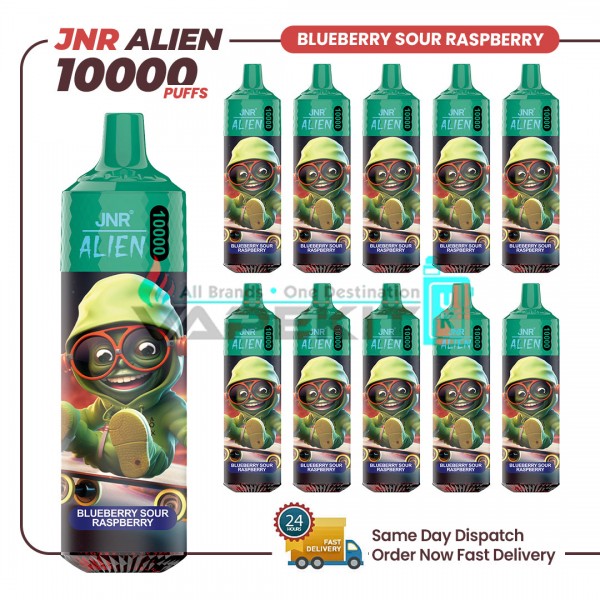 JNR Alien Blueberry Sour Raspberry 10k Puffs Prefilled Vape