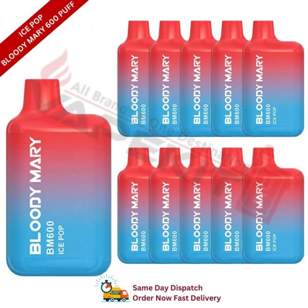 Ice Pop Bloody Mary 600 Puff Prefilled Vape Box of 10