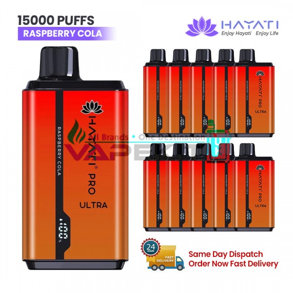 Hayati Pro Ultra 15k Puffs Raspberry Cola Prefilled Vape