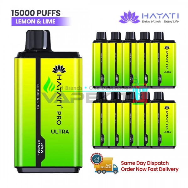 Hayati Pro Ultra 15k Puffs Lemon & Lime Prefilled Vape