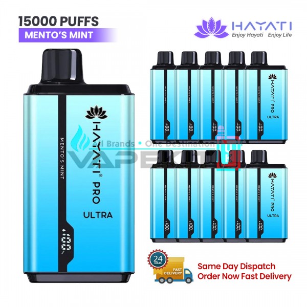 Hayati Pro Ultra 15000 Puffs Mento's Mint Prefilled Vape