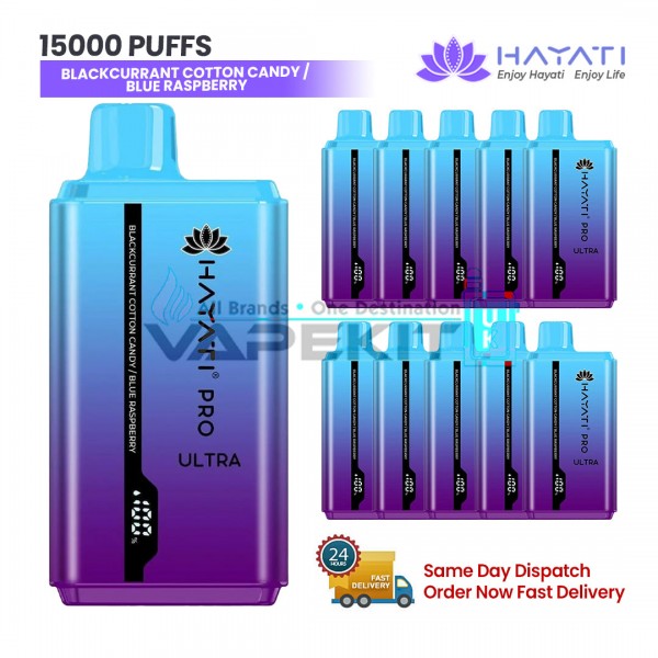 Hayati Pro Ultra 15000 Blackcurrant CottonCandy/ Blue Raspberry Prefilled Vape