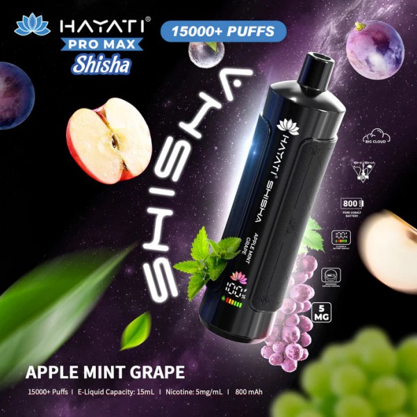 Hayati Pro Max Shisha 15000+ Prefilled Vape Puffs
