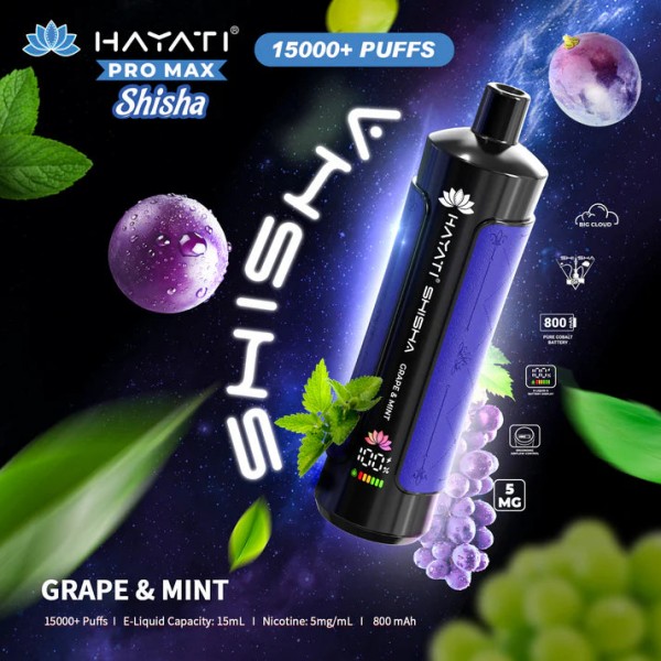 Hayati Pro Max Shisha 15000+ Prefilled Vape Puffs