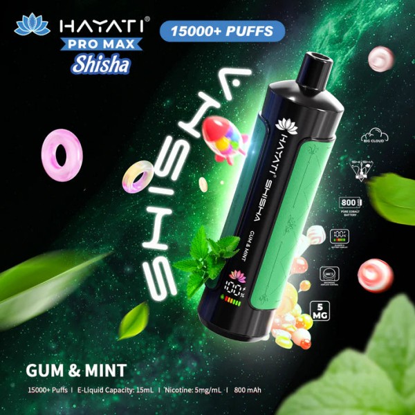 Hayati Pro Max Shisha 15000+ Prefilled Vape Puffs