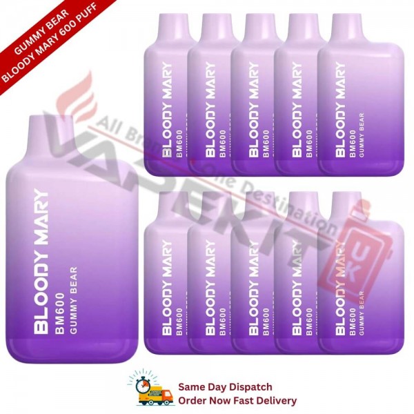 Gummy Bear Bloody Mary 600 Puff Box of 10