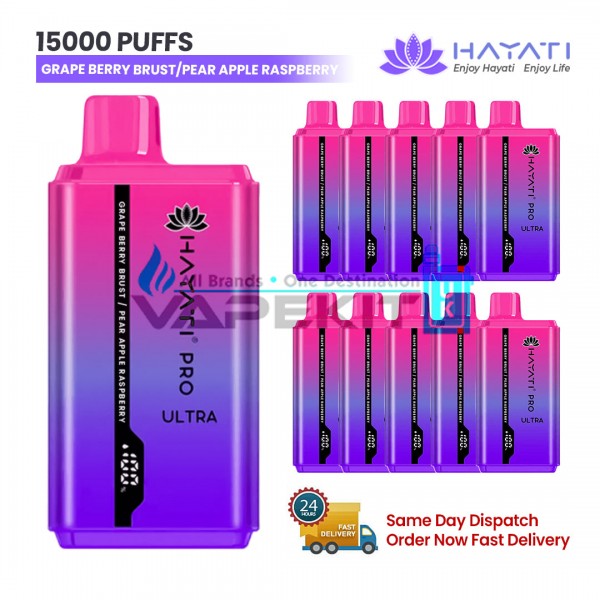 Grape Berry Burst/Pear Apple Raspberry Hayati Pro Ultra 15000 Puffs Prefilled Vape