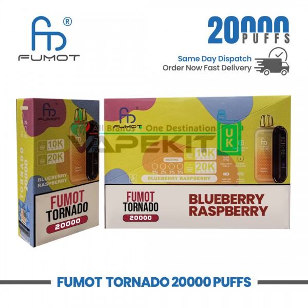 Fumot Tornado Blueberry Raspberry 20,000 Puff Prefilled Pod