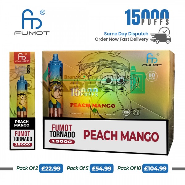 Fumot Tornado 15k Puffs Peach Mango Prefilled Vape