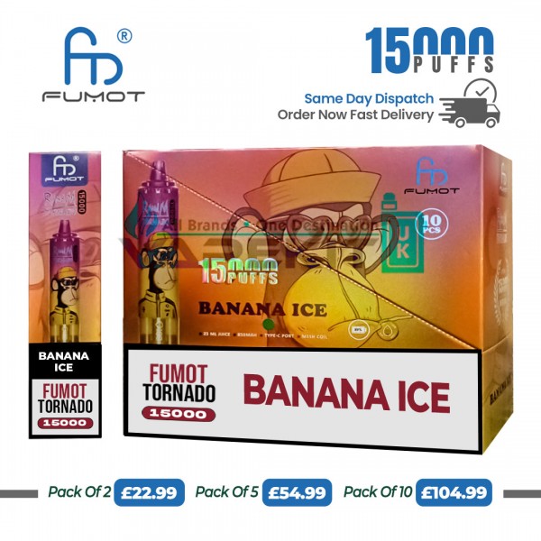Fumot Tornado 15k Puffs Banana Ice Prefilled Vape