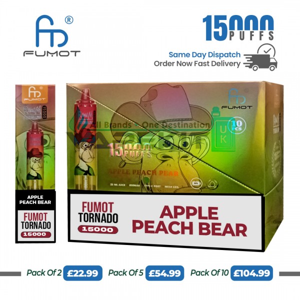 Fumot RandM 15000 Puffs Apple Peach Pear Prefilled Vape