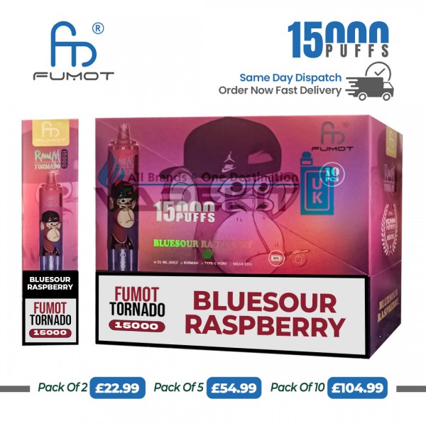 Fumot Digital 15k Puffs Bluesour Raspberry Prefilled Vape
