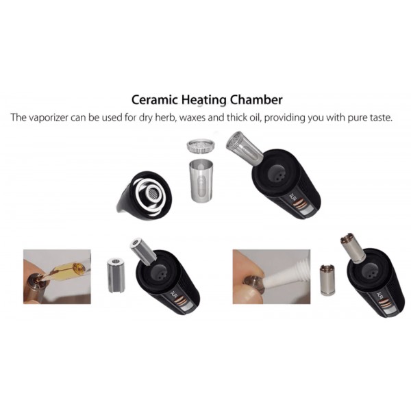 Flowermate Aura 3-in-1 Vaporizer Black Dry Herb Oil & Wax