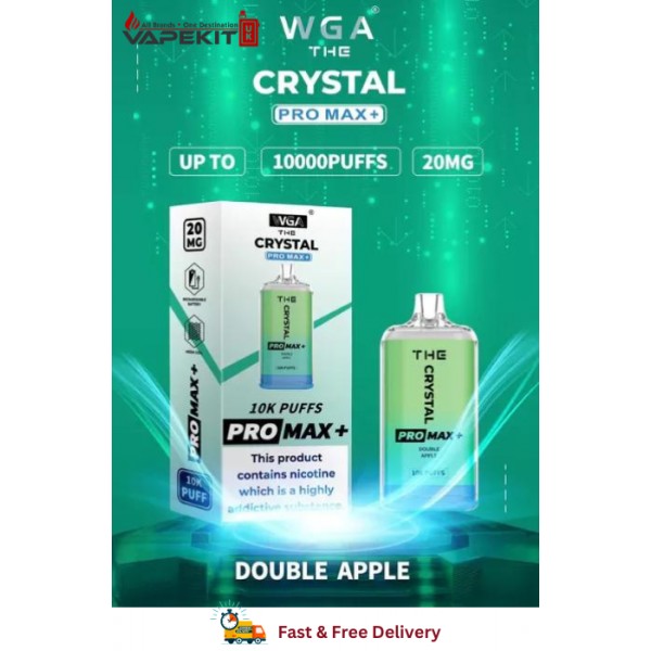 Double Apple Crystal Pro Max 10k Puffs Prefilled Vape (Pack of 10)