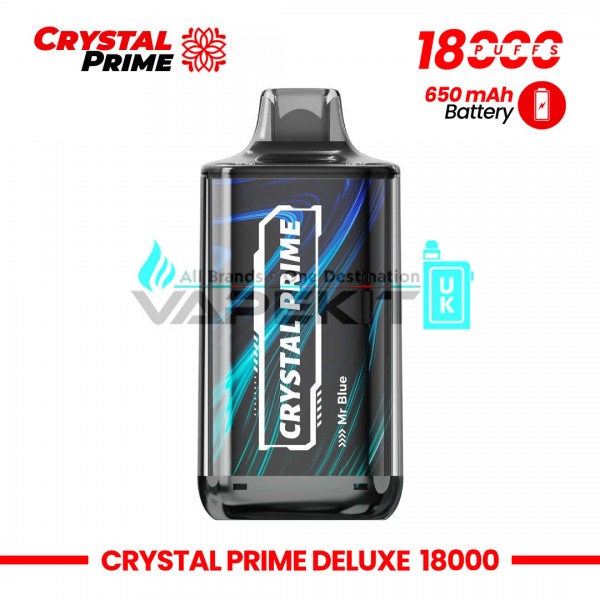 Deluxe Crystal Prime 18k Puffs Mr Blue Prefilled Vape
