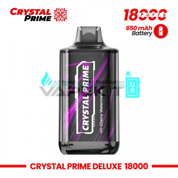 Deluxe Crystal Prime 18k Puffs Cherry Watermelon Prefilled Vape