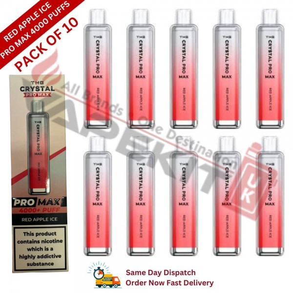 Crystal Pro Max Bar 4000 Puffs Red Apple Ice