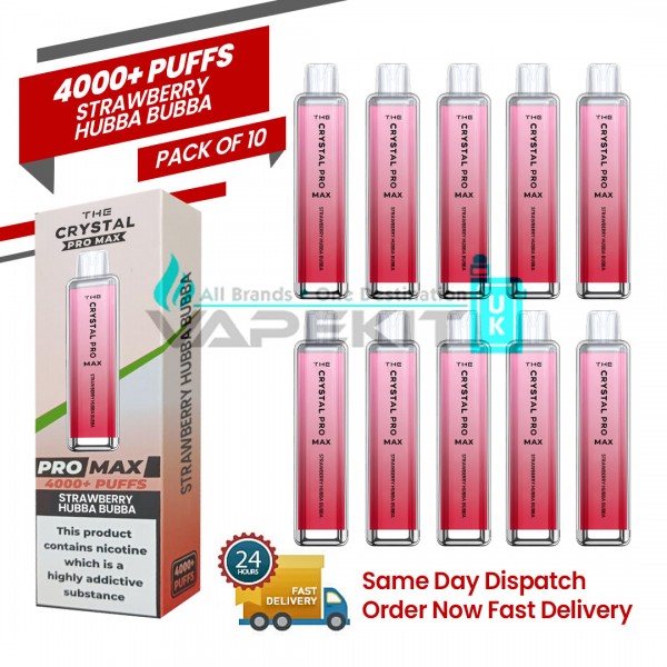Crystal Pro Max 4000 Strawberry Hubba Bubba Prefilled Vape