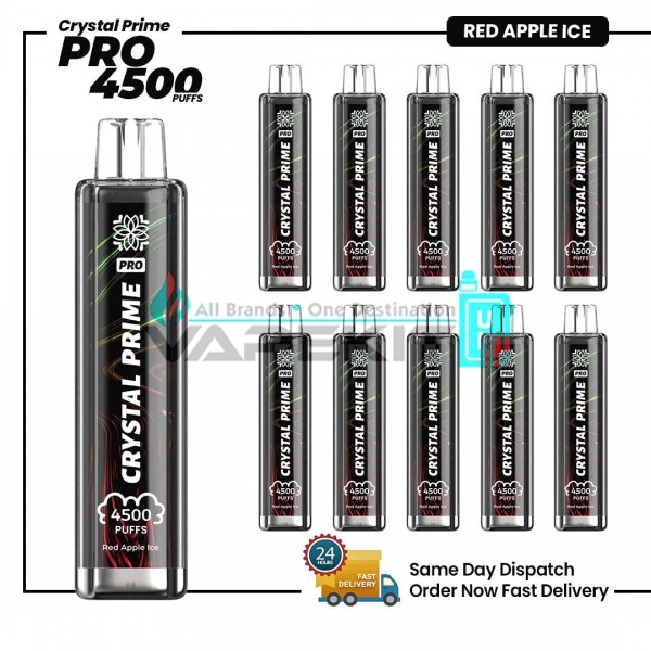 Crystal Prime Pro Red Apple Ice 4500 Puffs Prefilled Device