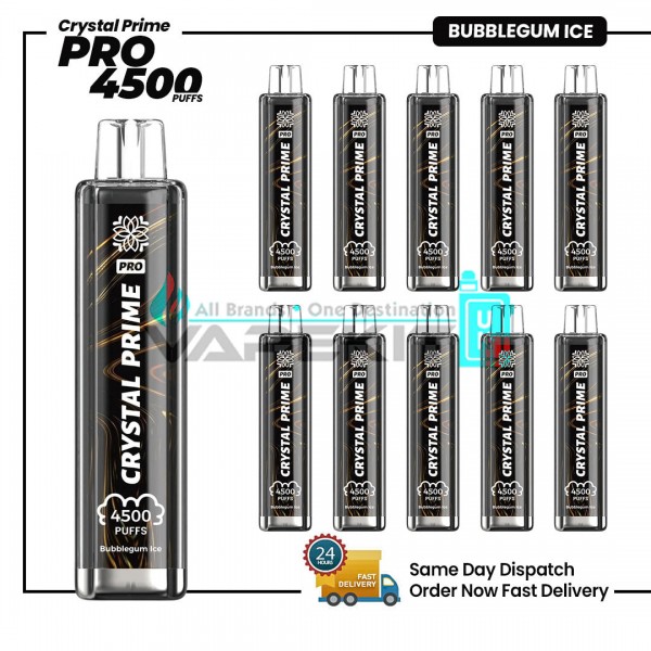 Crystal Prime Pro 4500 Puffs Bubblegum Ice Prefilled Device