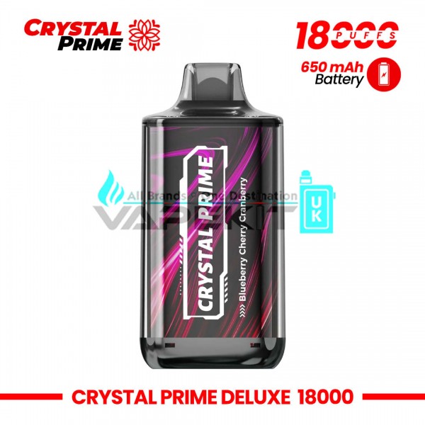 Crystal Prime Deluxe 18k Puffs Blueberry Cherry Cranberry Vape