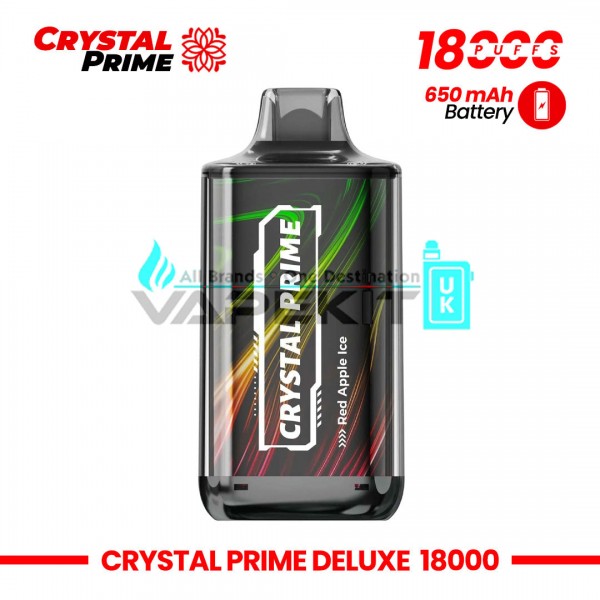 Crystal Prime Deluxe 18000 Puffs Red Apple Ice Prefilled Vape