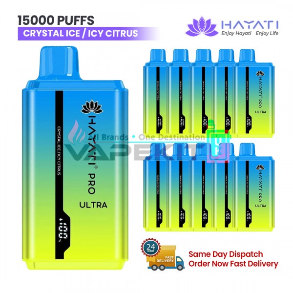 Crystal Ice/ Ice Citrus Hayati Pro Ultra 15000 Puffs Prefilled Vape