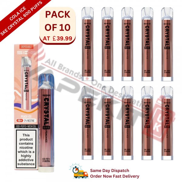 Cola Ice SKE Crystal 600 Puffs Prefilled Vape Device 10 Pack