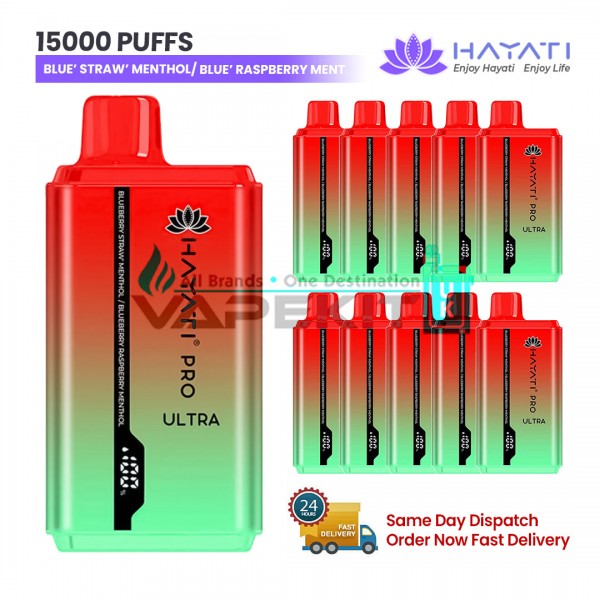 Blueberry Straw Menthol/Blueberry Raspberry Menthol Hayati Pro Ultra 15k Prefilled Vape