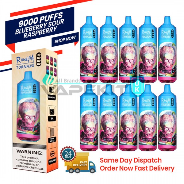 Blueberry Sour Raspberry Randm Tornado 9000 Puff Bar