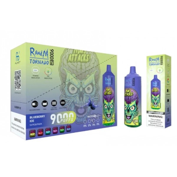 Blueberry Ice Randm Tornado 9000 Puff Bar
