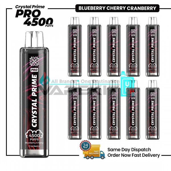 Blueberry Cherry Cranberry Crystal Prime Pro 4500 Prefilled Vape Pod Device