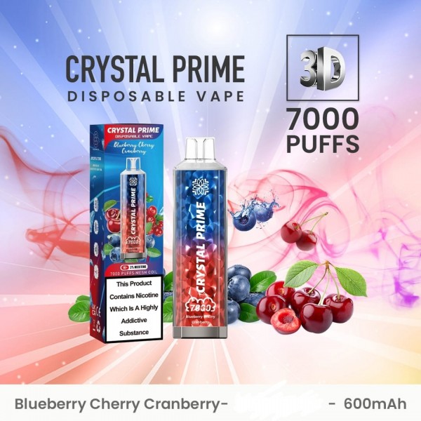 Blueberry Cherry Cranberry Crystal Prime 7000 Puffs