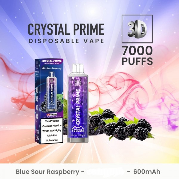 Blue Sour Raspberry Crystal Prime 7000 Puffs