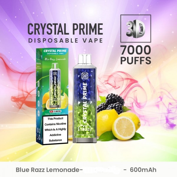 Blue Razz Lemonade Crystal Prime 7000 Puff (Shop Now)