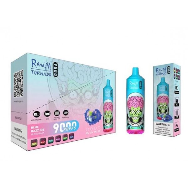 Blue Razz Ice Randm Tornado 9000 Puff Bar