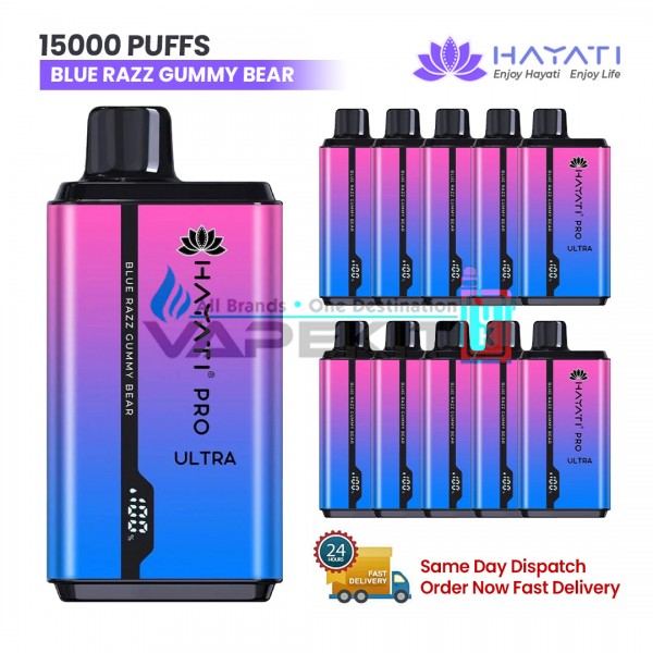 Blue Razz Gummy Bear Hayati Pro Ultra 15000 Puffs Prefilled Vape
