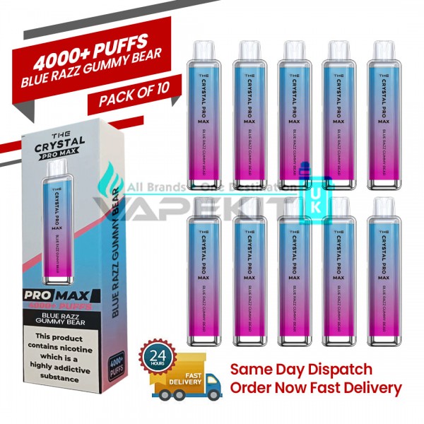 Blue Razz Gummy Bear 4000 Crystal Pro Max Prefilled Vape