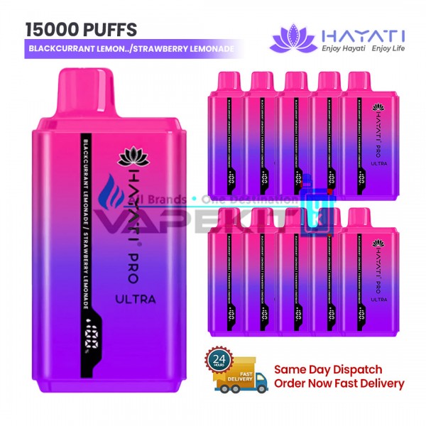 Blackcurrant Lemonade/ Straw Lemonade Hayati Pro Ultra 15000 Puffs Prefilled Vape