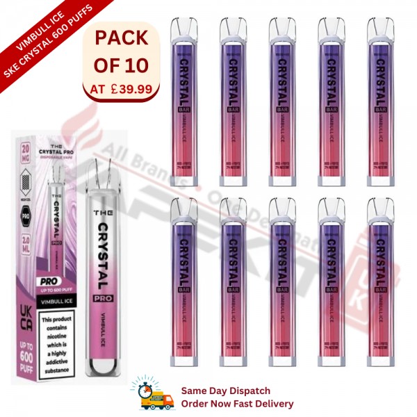 Vimbull Ice SKE Crystal 600 Puffs Prefilled Vape Device 10 Pack