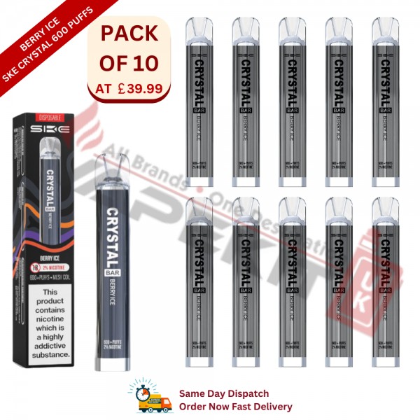 Berry Ice SKE Crystal 600 Puffs Prefilled Vape Device 10 Pack