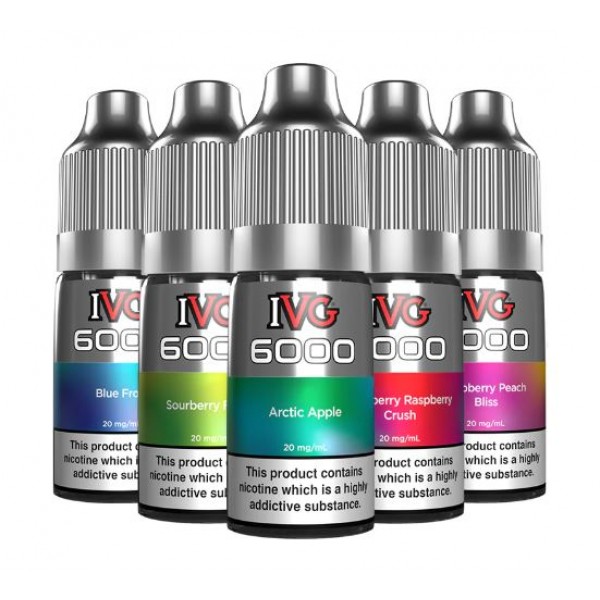 IVG 6000 Nic Salt 10mg/20mg Box of 10 only for