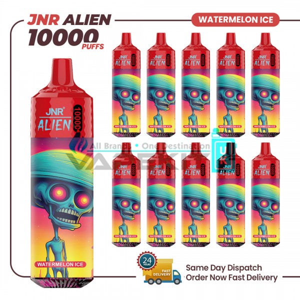 Watermelon Ice JNR Alien 10k Puffs Prefilled Vape